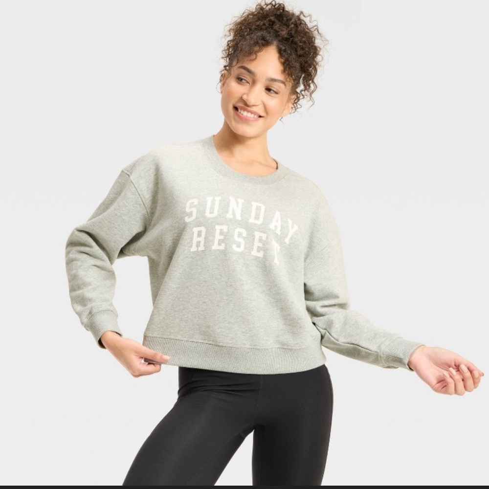 All in Motion Light Gray 'Sunday Reset' Sweatshirt